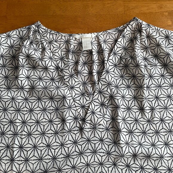 Size 14 H&M black white cap sleeve top - Picture 11 of 11